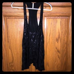 Cute Black Sequined Tank Top!